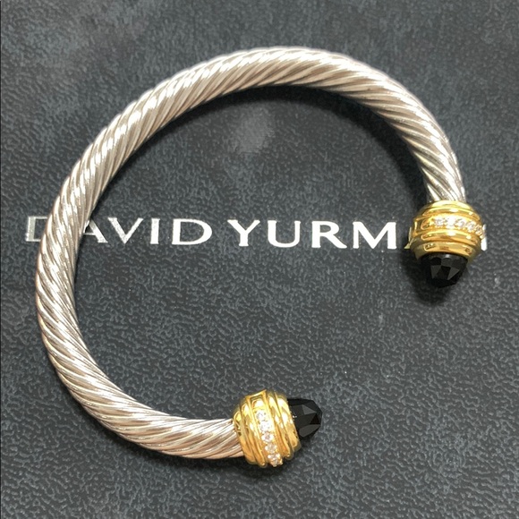 David Yurman Silver and Gold Cable Bracelet - Picture 1 of 5